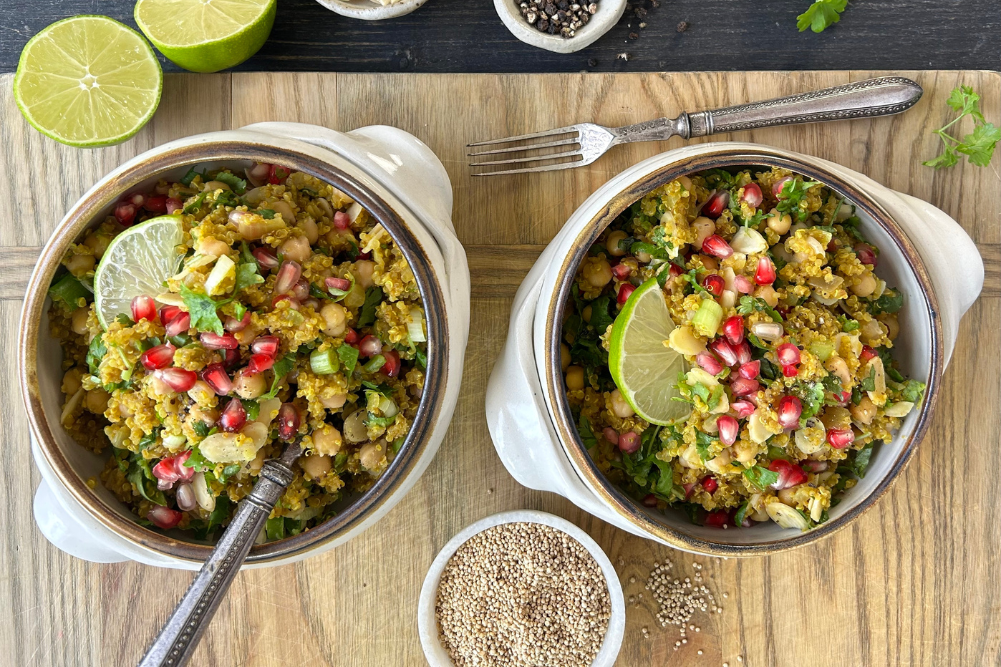 Wellbeing & Eatwell Cover Image 1001x667 (27) Spicy Quinoa & Pomegranate Salad