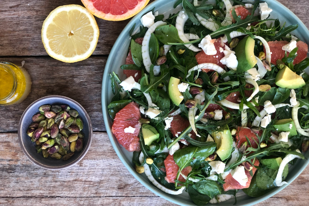 Wellbeing & Eatwell Cover Image 1001x667 (28) Grapefruit & Fennel Green Salad with Vinaigrette Dressing