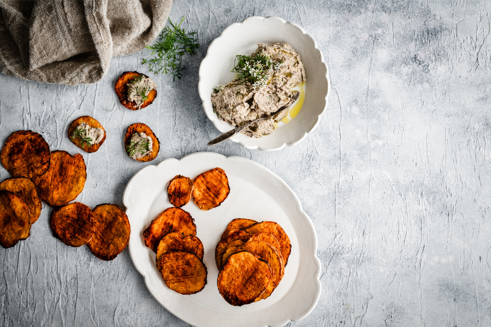 Wellbeing & Eatwell Cover Image 1001x667 (45) Black Bean Hummus with Za’atar Chips