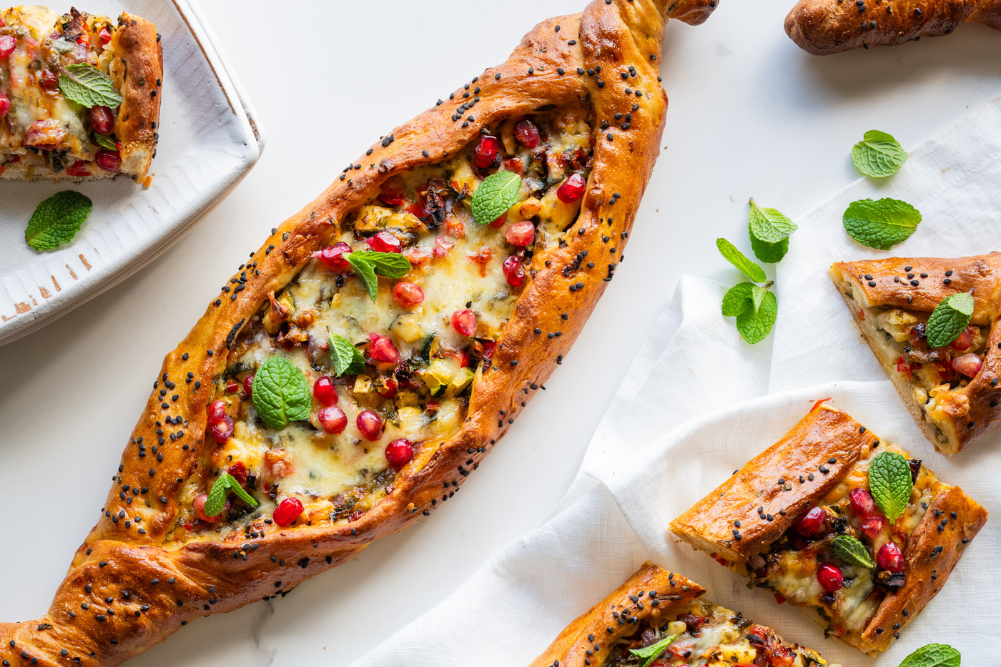 Turkish Inspired Vegetarian Pide