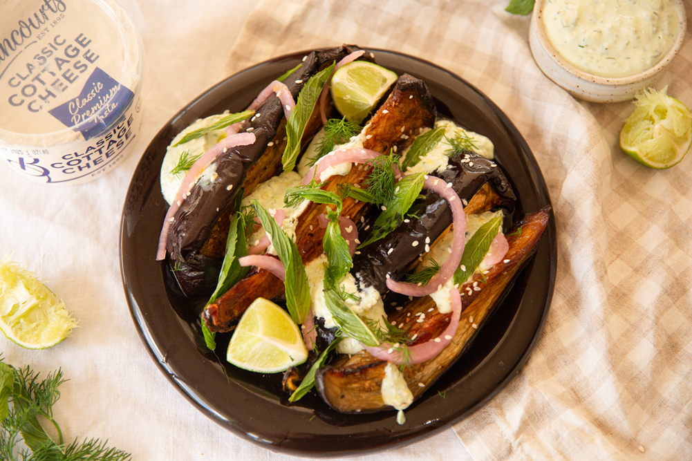 Roasted Eggplant with Zesty Herb Dressing
