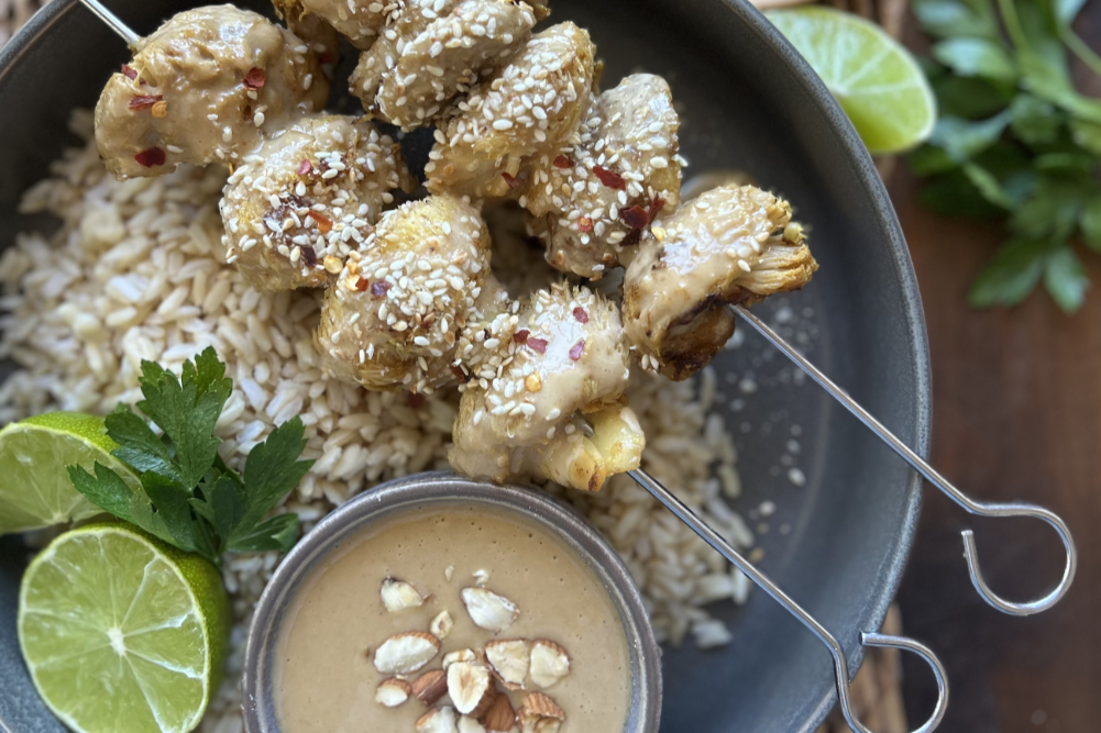 Almond Satay Lion's Mane Mushrooms